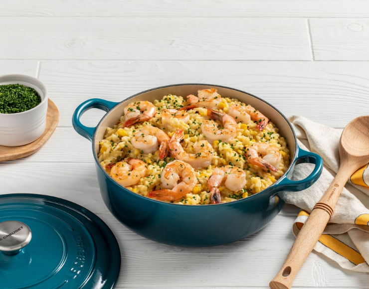 Risotto con Camarones y Elote Dulce